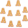 Patch brodé lettre A style collégien, accessoires colorés DIY pour vêtements et sacs. - 3cm / Lot de 10 / Lettre A orange-jaune