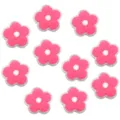 Toppa ricamata in ciniglia rosa fiori termoadesiva accessori per abbigliamento stile - Confezione da 10 / Fiore Rosa Rosso / 6cm