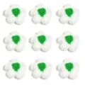 Handmade milk cotton wool flowers DIY accessories for clothing bags and hair clips decor - 10 Pieces/Pack / White Petals (Green Stamens)