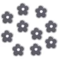 Toppa fiore soffice grigio DIY ricamo stoffa accessori per vestiti cappelli - Confezione da 10 / Grigio con Fiore / 6cm