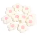 Handmade wool crochet flower accessory white pink center DIY clothing bag hair clip material - 10 Pieces/Pack / White Petals (Pink Stamens)