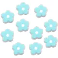 Toppe di fiori in ricamo spugna blu accessori fai da te per cover di telefoni borse - Confezione da 10 / Azzurro Floreale / 6cm