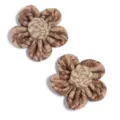 Handmade burlap flower accessories for DIY crafts hair clips and clothing decoration. - Lace Jute Style / 2 Pieces/Pack (Approx. 8cm) / Brown