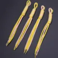 Yellow pink colorblock handmade woven lanyard keychain DIY phone strap accessory item. - Hand-woven Hanging Rope / Length Approx. 27.5cm / Light Yellow + Light Pink