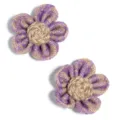 Handmade Burlap Flower Hair Accessory DIY Craft Patch with Purple Lace Petal Decoration - Lace Style / 2 Pieces/Pack (Approx. 8cm) / Purple