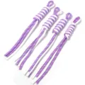 Handcrafted purple white braided polyester cord variant for keychains, bag charms and DIY crafts. - Length Approx. 25cm (46g/Pack) / Purple + White