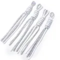 White and grey braided rope keychain DIY craft accessory for phone strap charm. - Length approx 25cm / Light Grey And White