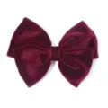 Fiocco in velluto bordeaux per capelli, elegante accessorio fai da te e decorazione vestiti. - 7x9cm / Doppio strato - rosso vino