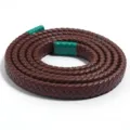 12mm bruin PU leer gevlochten plat touw riem voor tas handvat riem sieraden 1st - 12 mm breed, 1 m totale lengte / Bruin met rode draad