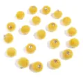 Yellow faux fur pompom charms with metal hanging loops, perfect for DIY jewelry and accessories. - 20 Pcs/Pack / Yellow Faux Horse Hair