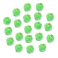 Green faux fur pom pom charms with gold loops for DIY keychains, earrings, and bag accessories. - 20 Pcs/Pack / Faux Rabbit Fur Green