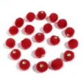 Red faux fur pom pom balls with gold loops for DIY jewelry earrings keychain charms - 20 Pcs/Pack / Red Faux Horse Hair