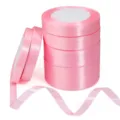 Rotoli di nastro in raso rosa per decorazioni di matrimonio, confezioni regalo e fiocchi. - Rosa chiaro