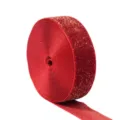 Red velvet ribbon with gold glitter, single-sided glitter velvet webbing for gift wrapping and bows. - Width 1cm / Red