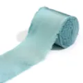 Rotolo di nastro in raso azzurro sfilacciato per bouquet da sposa confezioni regalo fai da te. - Verde Menta