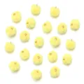 Yellow faux fur pom pom charms with gold loops for DIY jewelry keychains crafts accessories - 20 Pcs/Pack / Faux Rabbit Fur Yellow