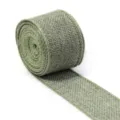 Nastro di juta verde con bordo metallico per artigianato, confezione regalo e accessori DIY. - Larghezza 4cm / Verde Scuro