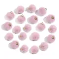 Light purple faux fur pom pom charms with gold loops for keychains, earrings and DIY crafts. - 20 Pcs/Pack / Faux Horsehair Dusty Pink