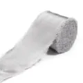 Nastro di raso argentato con bordi sfrangiati per bouquet da sposa e confezioni regalo. - Grigio Nordico