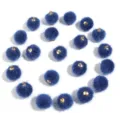 Blue faux fur pom pom charms with gold loop for DIY jewelry earrings keychain accessories - 20 Pcs/Pack / Royal Blue Faux Horse Hair