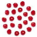 Red faux fur pom pom charms with gold loop for DIY jewelry earrings keychain accessories. - 20 Pcs/Pack / Red Faux Rabbit Fur