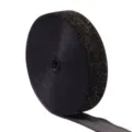 Black gold glitter velvet ribbon, single-sided sparkle fabric trim for wrapping and crafts. - Width 1.6cm / Black