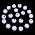 White faux fur pom pom charms with metal loop for DIY keychains earrings bag pendants 20pcs - 20 Pcs/Pack / White Faux Horse Hair