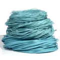 Cordino in pelle rotonda blu per la creazione di gioielli fai da te, bracciali e artigianato. - Confezione da 10 Yard (Diametro 1mm) / Blu