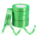 Bobina di nastro di raso verde per confezione regalo di matrimonio e bricolage. - Verde
