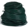 Cordino in vera pelle tondo verde scuro per creazione di gioielli fai da te e bracciali. - Confezione da 10 Yard (Diametro 1mm) / Verde scuro