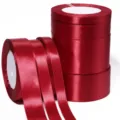 Rotoli di nastro in raso rosso per confezioni regalo di matrimonio e decorazione fai da te. - Rosso scuro