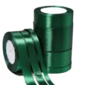 Rotoli di nastro di raso verde scuro per confezioni regalo di nozze e decorazioni fai da te. - Verde Scuro