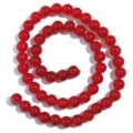 Perline rotonde di vetro rosso accessori per gioielli fai da te per bracciali e collane. - Rosso Agata