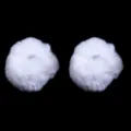 White fluffy plush pom pom balls with hanging loop for keychains bag charms accessories - 6cm / 2 Pieces/Pack / White