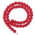Perline tonde in vetro gelatina rossa per braccialetto collana gioielli fai da te accessori - Rosso
