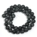 Perline rotonde sciolte in cristallo di quarzo crepato per braccialetto fai da te e collana. - Nero