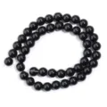 Collana di perline rotonde in vetro nero accessori per gioielli fai da te bracciali. - Nero