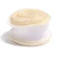 Nastro in organza bianco con bordo dorato per confere di bouquet e pacchi regalo. - 5 Iarde/Confezione (4.5cm di Larghezza) / Bianco