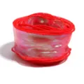 Red iridescent organza ribbon for bouquet gift wrapping, party decoration, and DIY crafts. - Red