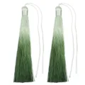 Juego de colgantes de borla verde degradado de poliéster para Hanfu, Cheongsam y marcapáginas. - Verde oscuro