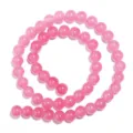 Variante di perline rotonde in vetro gelee rosa per creazione di bracciali e gioielli - Rosso Acqua