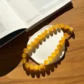 Collana di perle in pietra naturale giallo uovo, elegante catena clavicolare alla moda - Collana / 43cm / Giallo Uovo