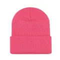 Berretto invernale in maglia unisex, cappello caldo tinta unita con risvolto stile casual. - Taglia unica / Fucsia