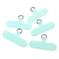 Mint green phone lanyard tether patch set of 5 durable nylon phone case tabs detail view - Mint Green