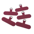 Oxford cloth phone tether tab set, universal patch with D ring for lanyard connection. - Burgundy