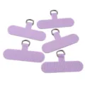 Purple oxford cloth phone lanyard tether tab 5pcs durable metal D ring phone case patch - Purple
