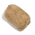 Detailed close-up shot of the soft khaki 5-ply milk cotton yarn ball for knitting and DIY. - Wire Diameter 2.5mm / Khaki