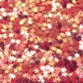 Close-up detail of red and gold holographic snowflake sequins for nail art and diy. - 30g/Pack / Shiny Golden Red Snowflakes