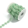 Groene parelbloem strass trim lint spoel voor DIY kleding naaien handwerk accessoires. - Breedte 14mm / Grasgroen