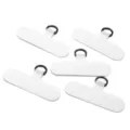 Oxford cloth phone lanyard tether tabs, white phone charm patch with metal D-rings 5pcs - White